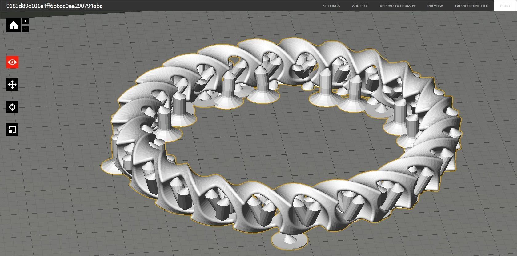 Bangle spiral ring 3D print model_2