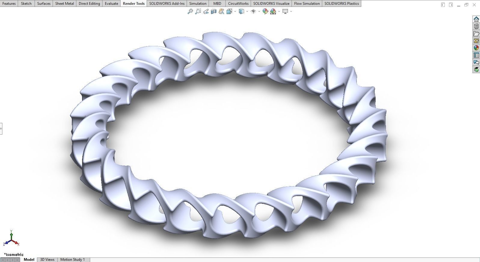 Bangle spiral ring 3D print model_5