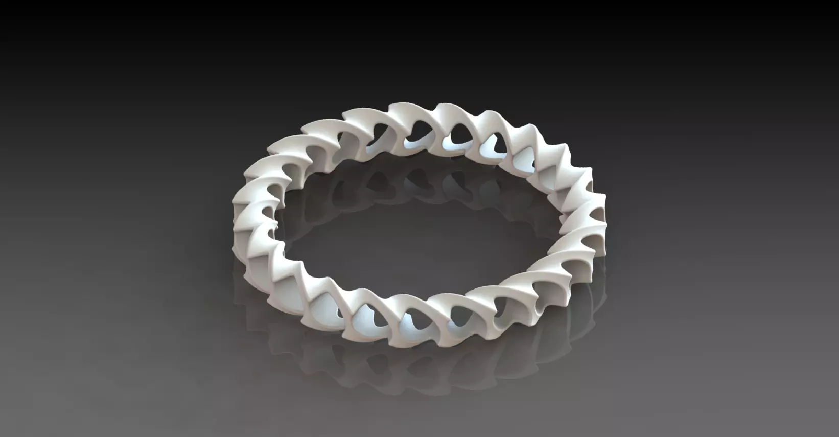 Bangle spiral ring 3D print model_0