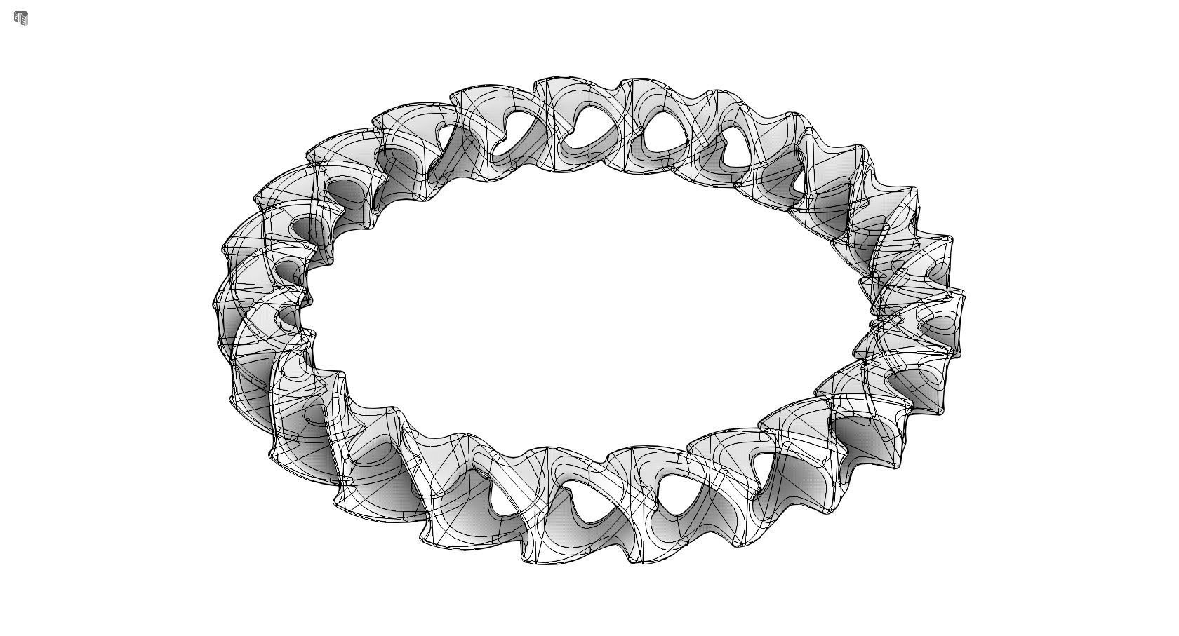 Bangle spiral ring 3D print model_10