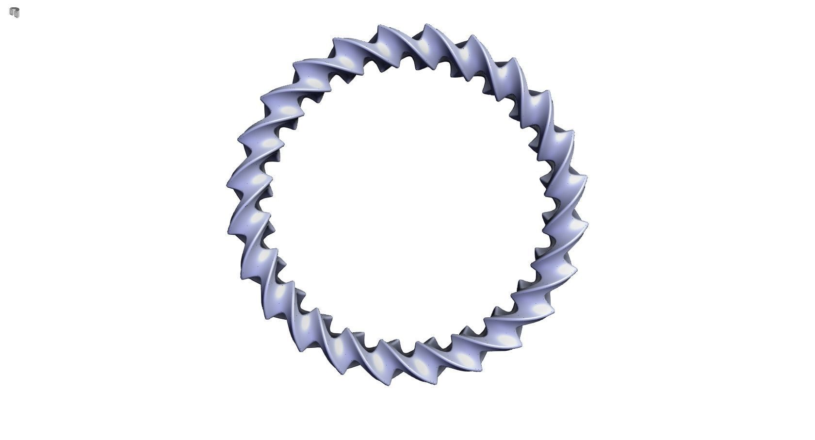 Bangle spiral ring 3D print model_16