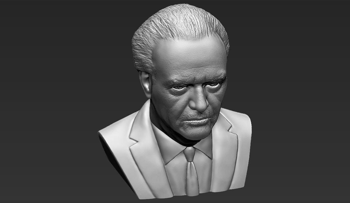 Jack Nicholson bust ready for full color 3D printing 3D print model_35