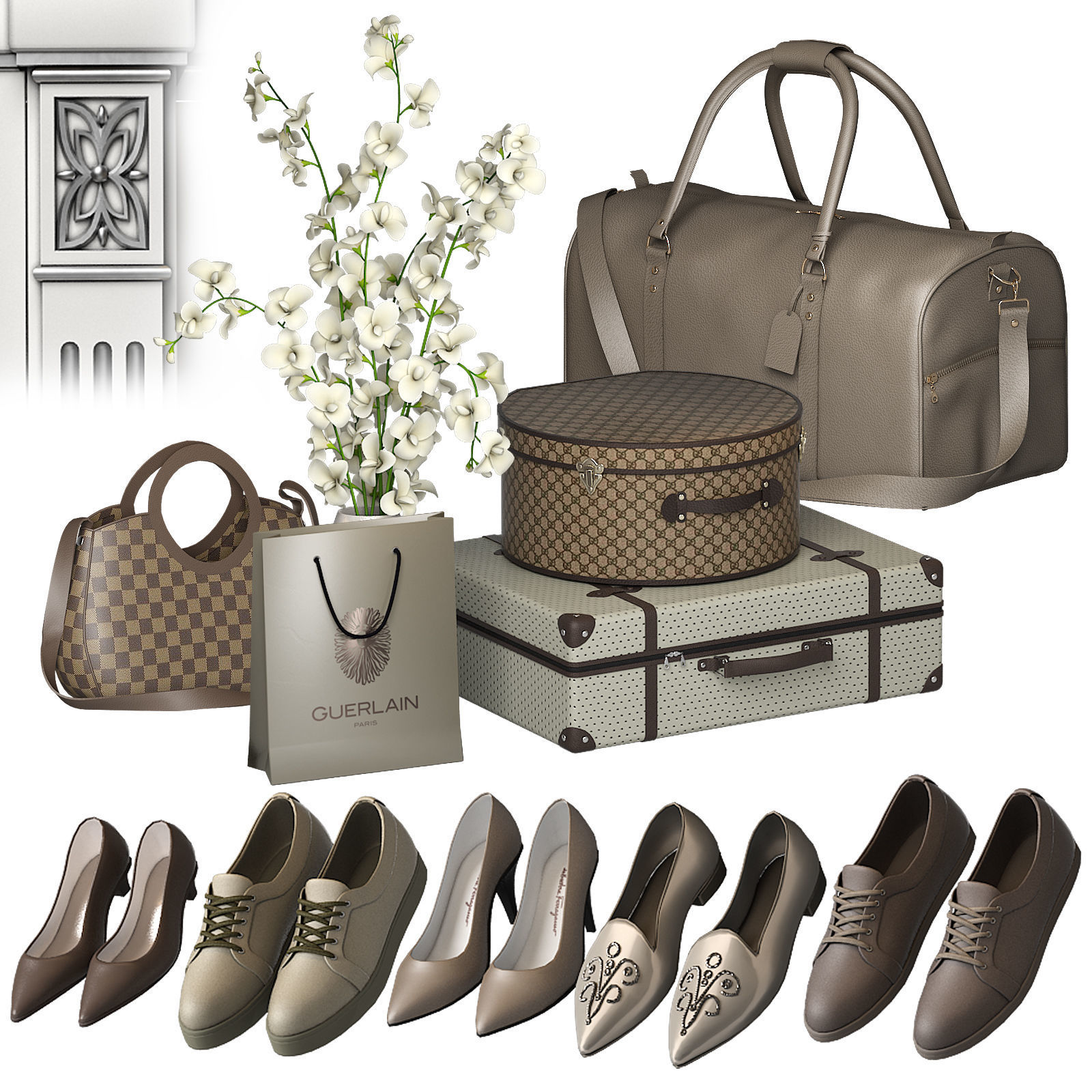 Classic Walk-in closet 91 3D model_3