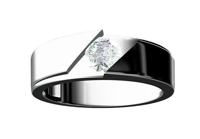 ladies ring soliter 3D print model