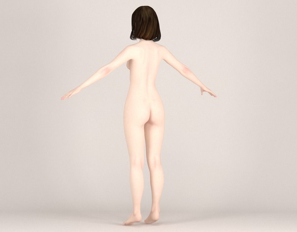  T pose nonrigged model of Mariko in Christmas costume V02 3D model_18