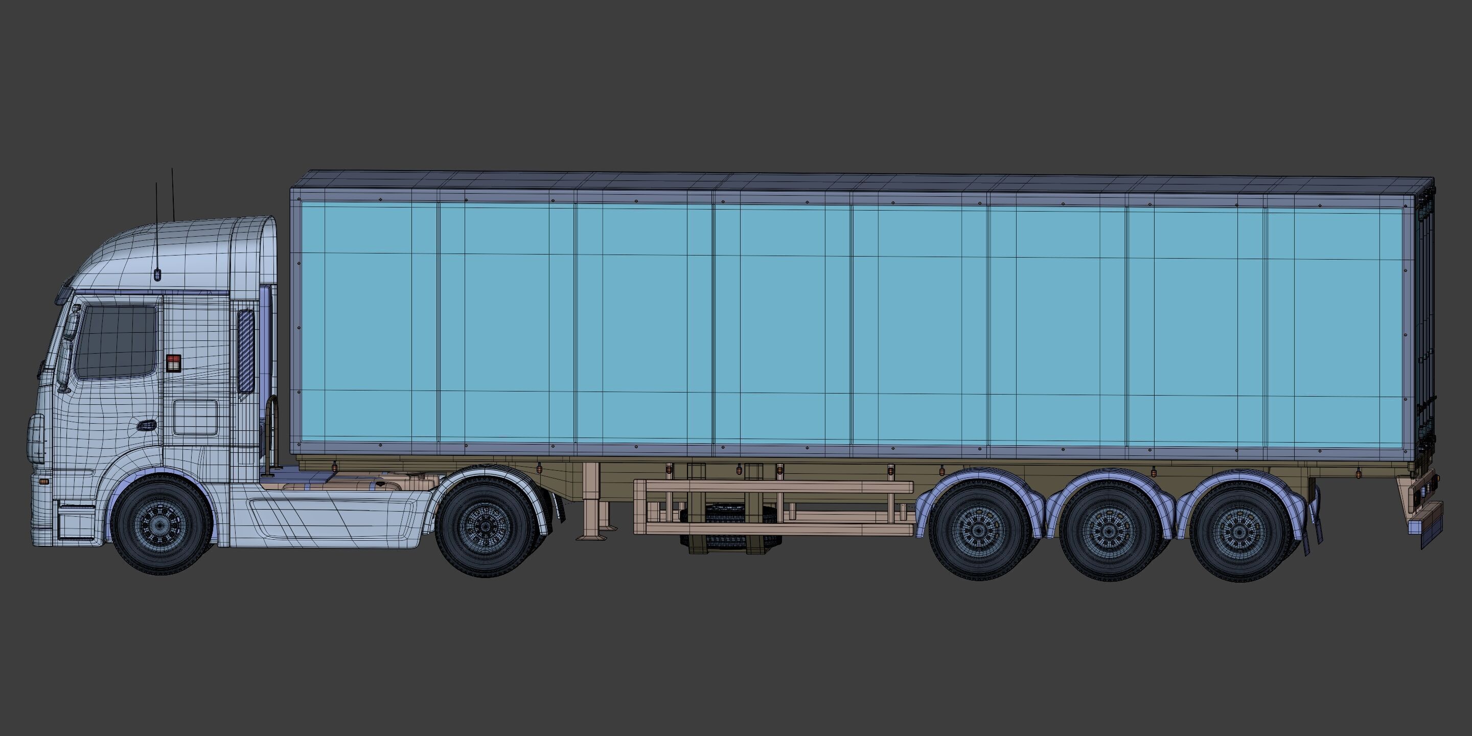 Generic  Container - Box Truck - Semi Trailer 3D model_6