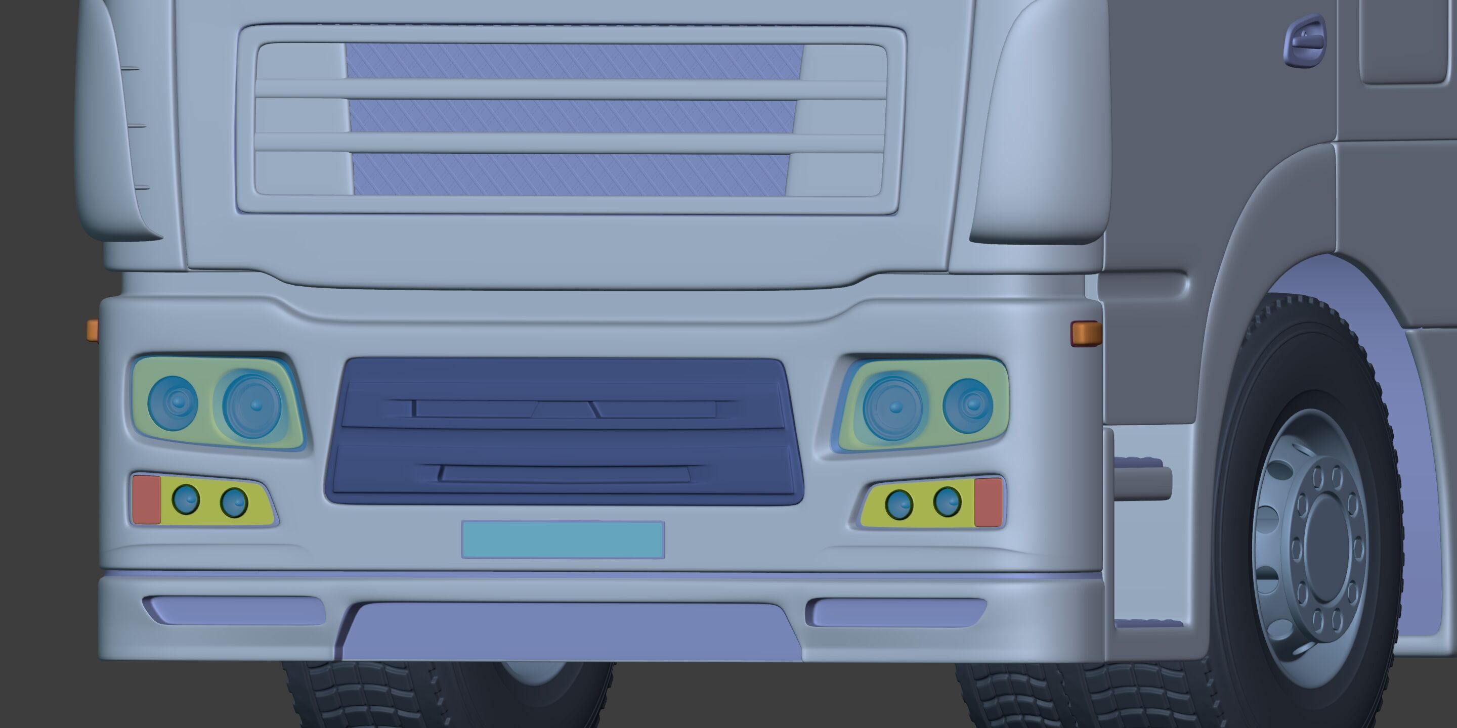 Generic  Container - Box Truck - Semi Trailer 3D model_17