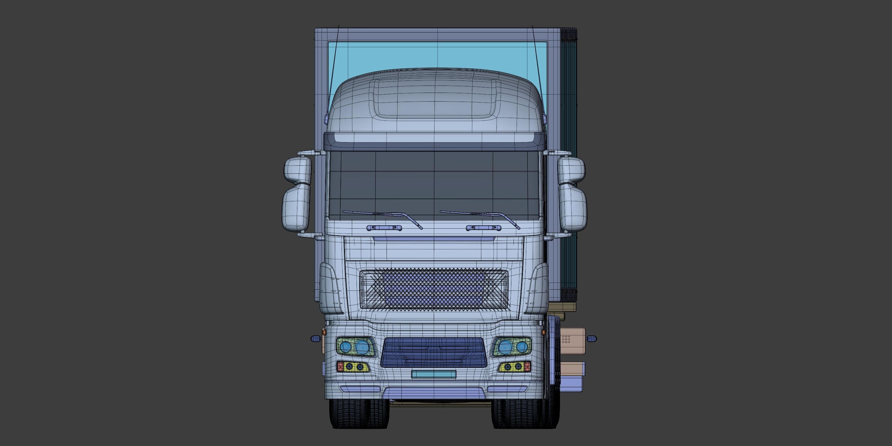 Generic  Container - Box Truck - Semi Trailer 3D model_8