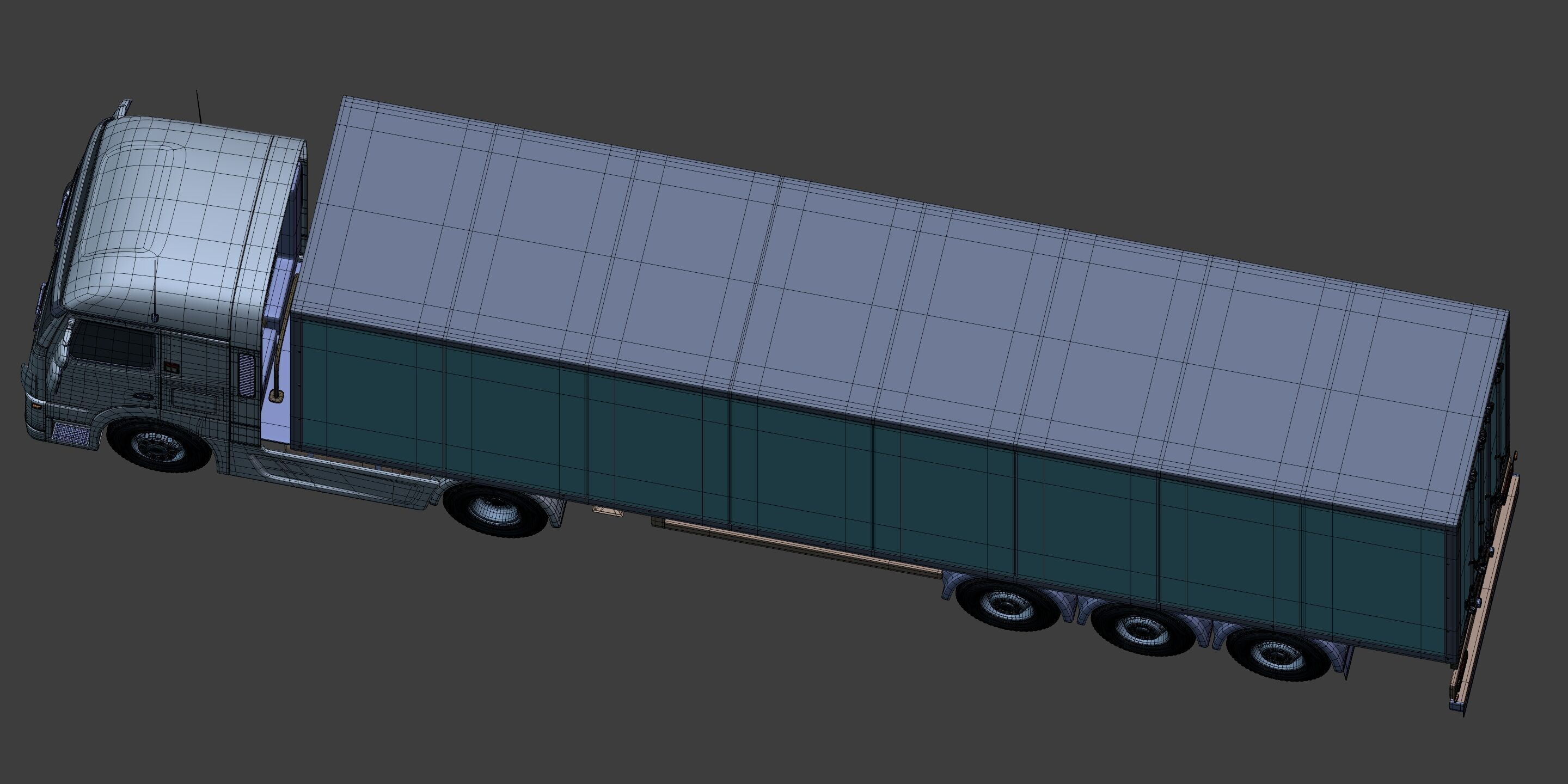 Generic  Container - Box Truck - Semi Trailer 3D model_14