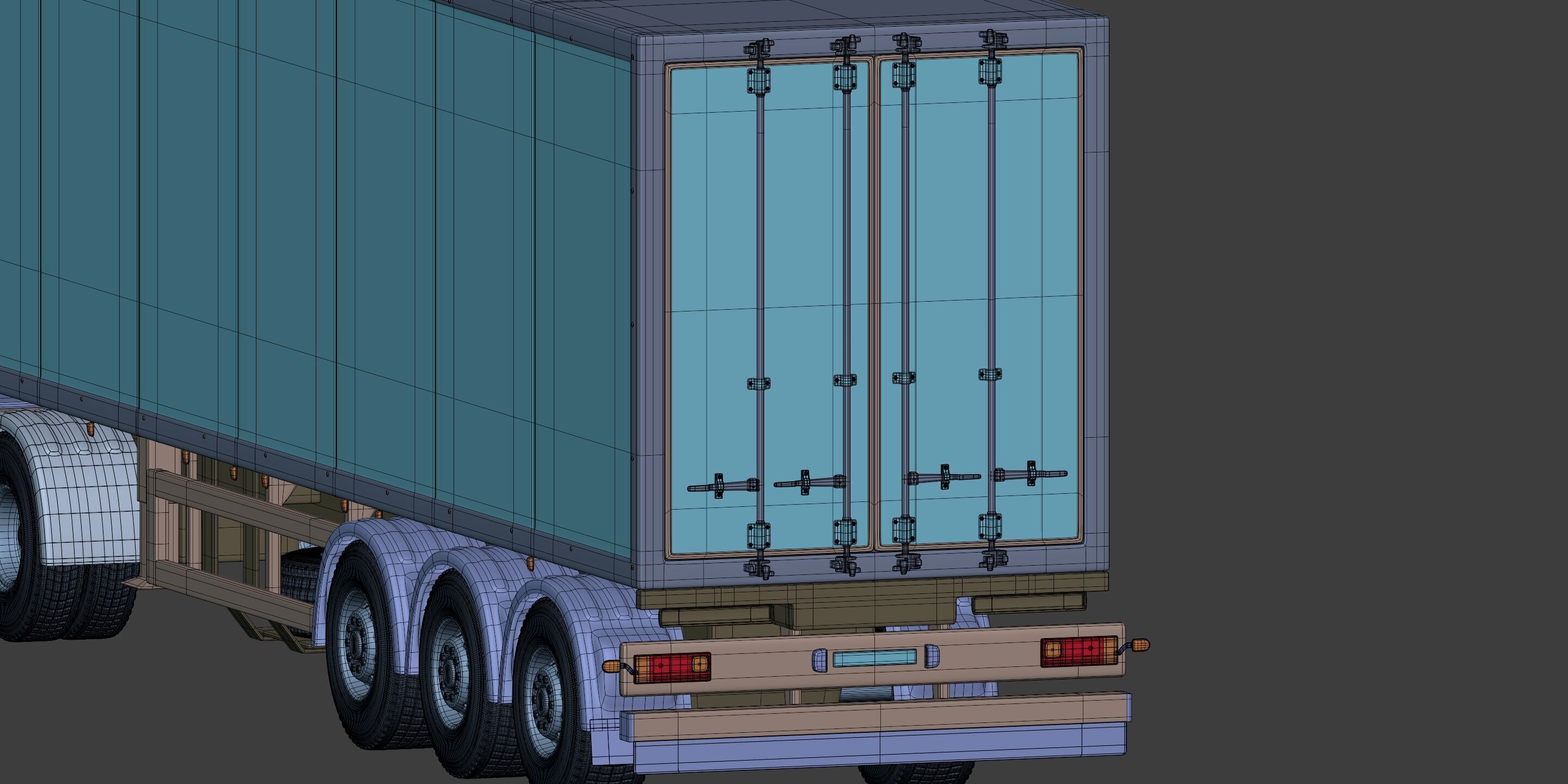 Generic  Container - Box Truck - Semi Trailer 3D model_26