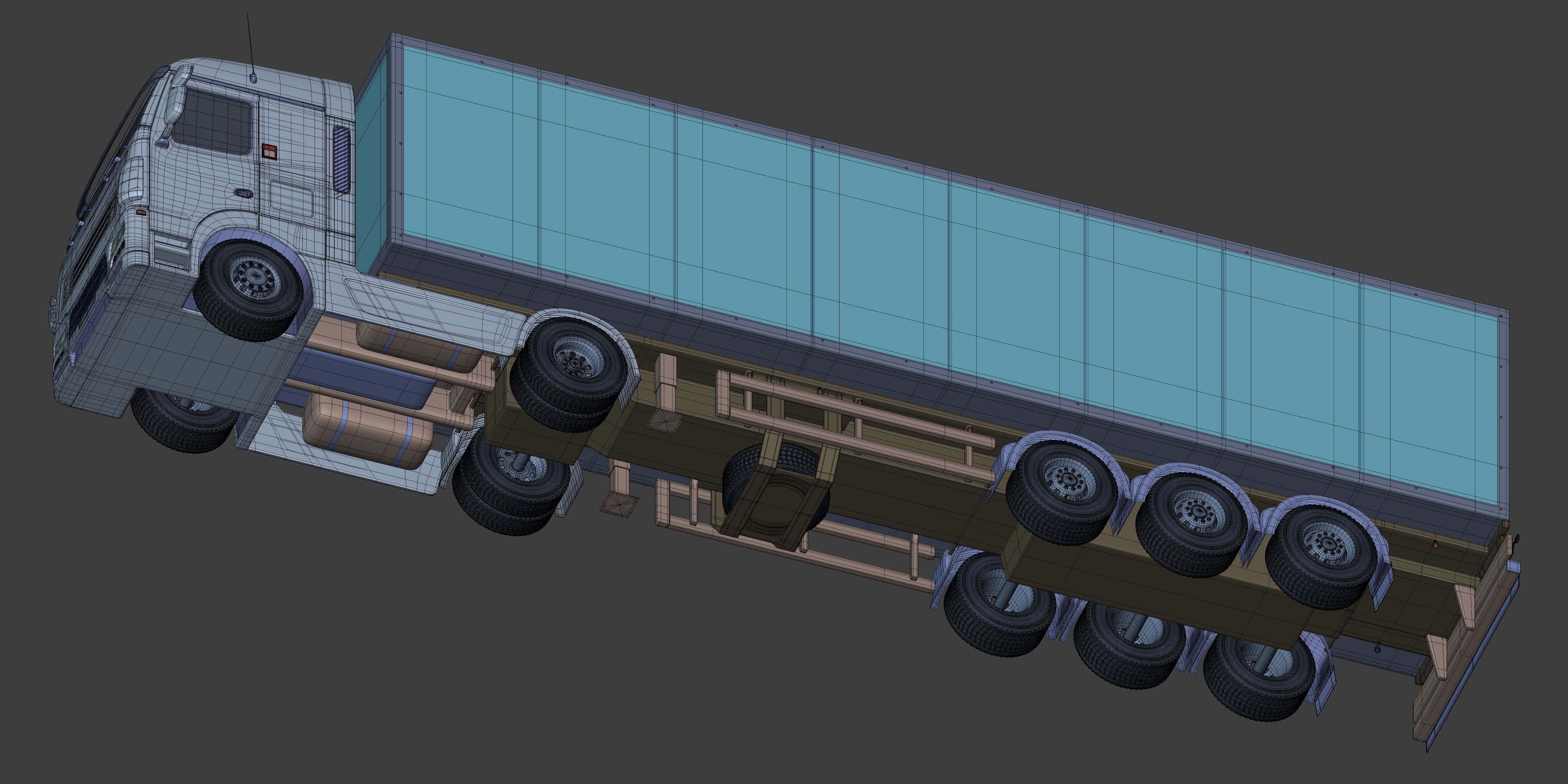 Generic  Container - Box Truck - Semi Trailer 3D model_16