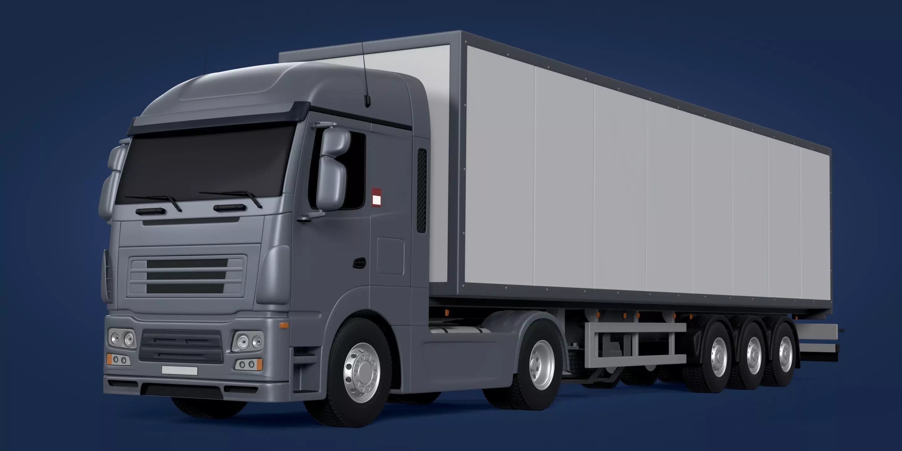 Generic  Container - Box Truck - Semi Trailer 3D model_0