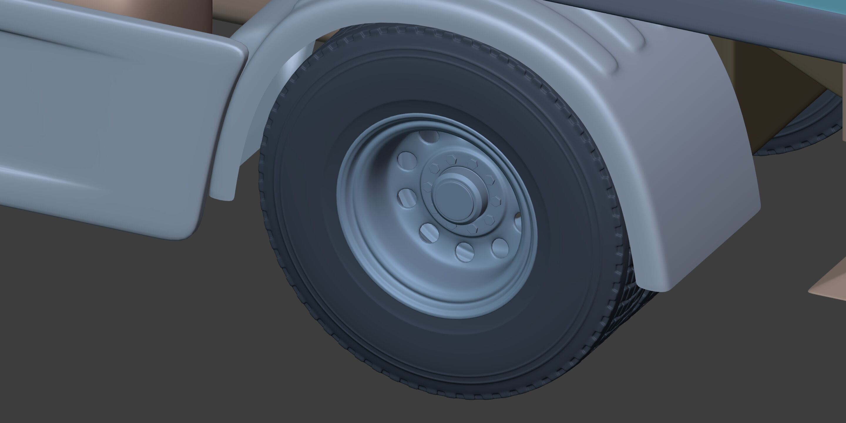 Generic  Container - Box Truck - Semi Trailer 3D model_21