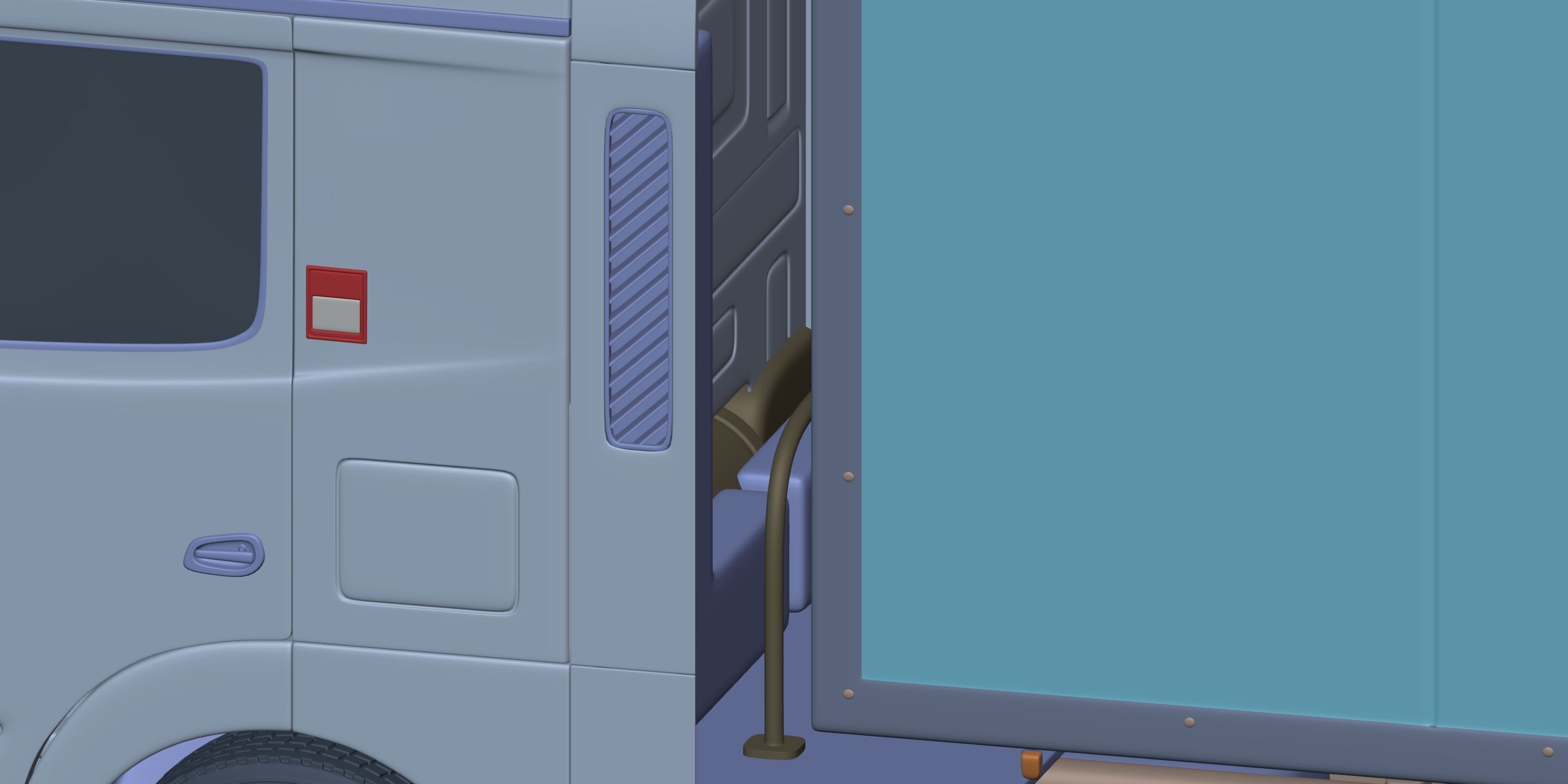 Generic  Container - Box Truck - Semi Trailer 3D model_23