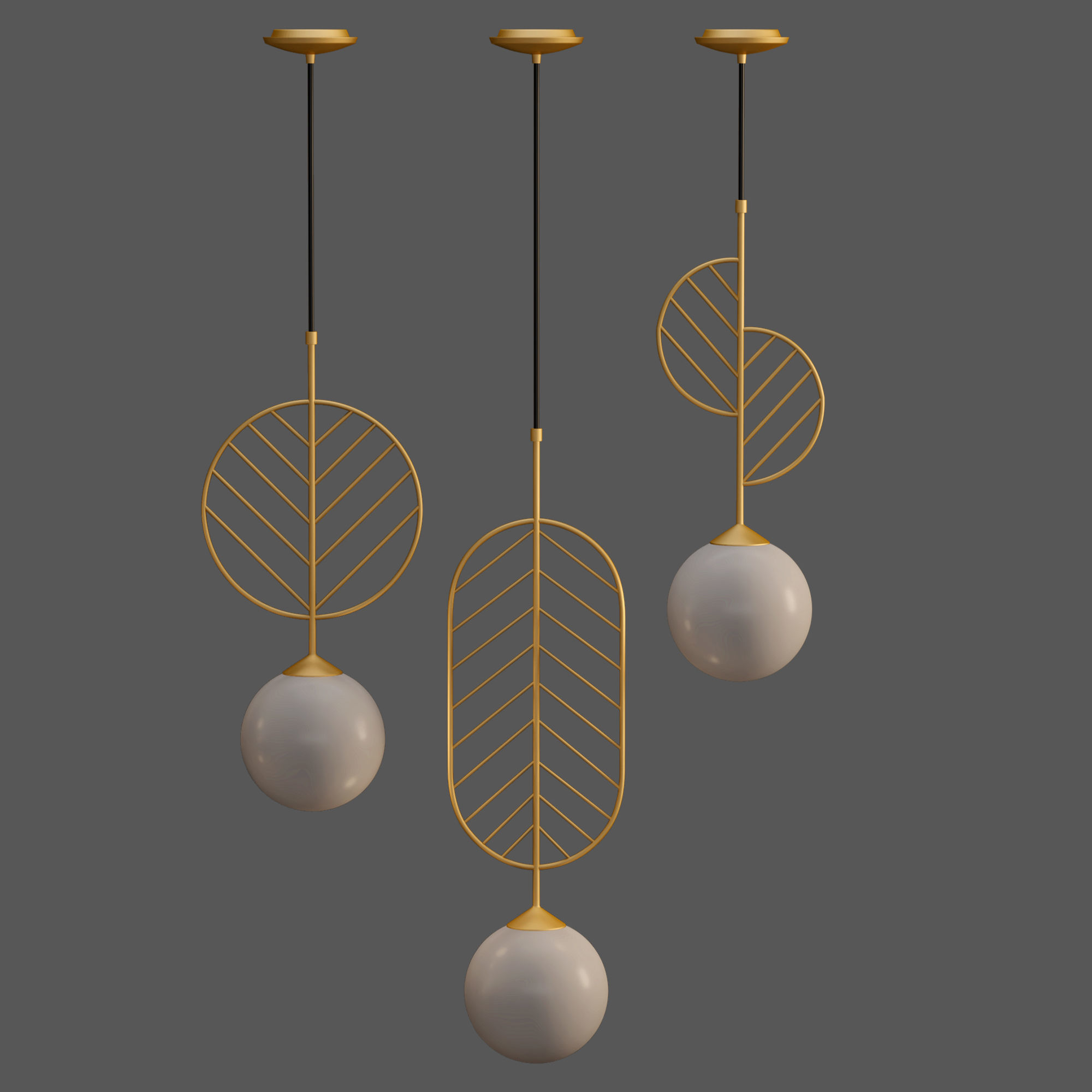 light-03 leaf pendant lamp 3D model_4