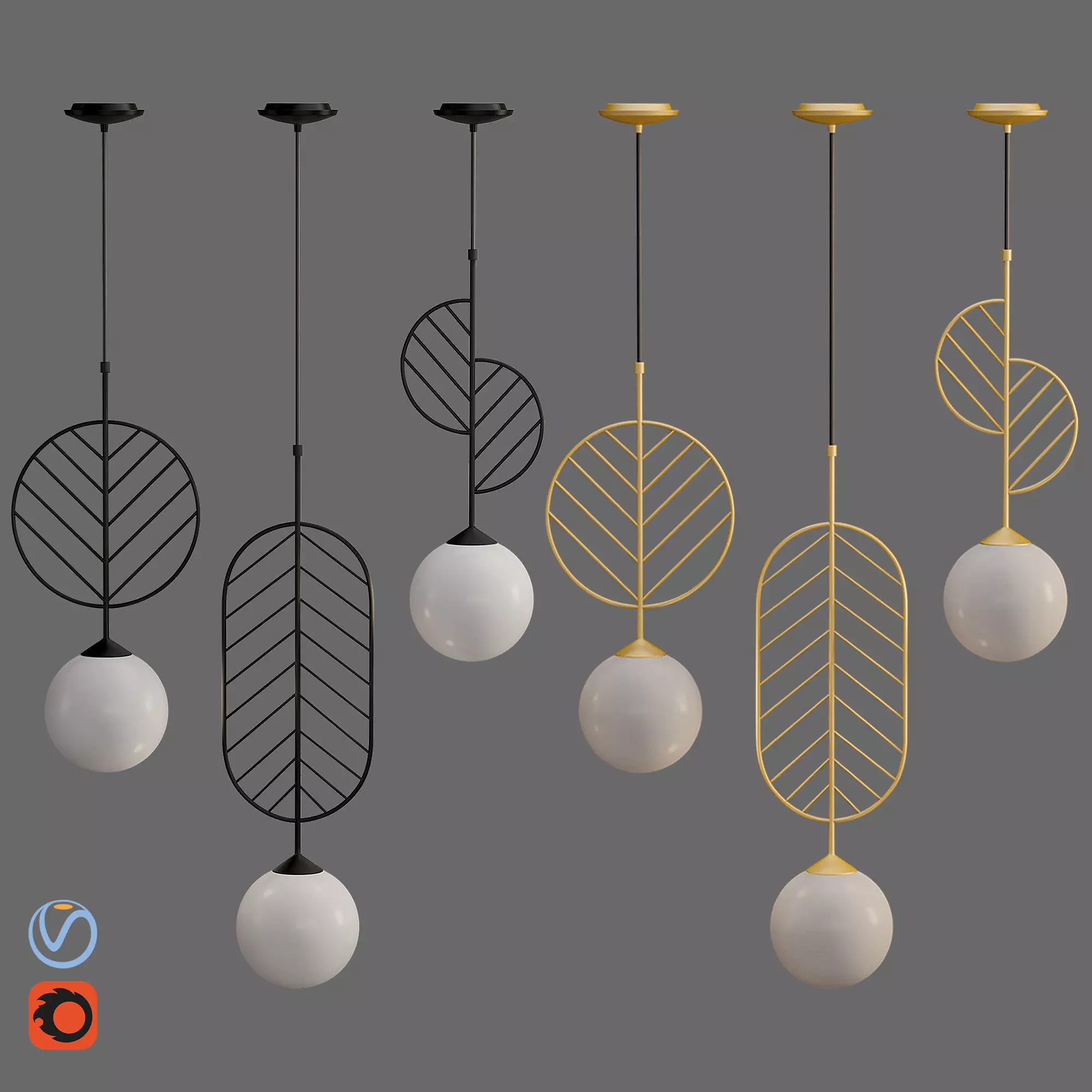 light-03 leaf pendant lamp 3D model_0