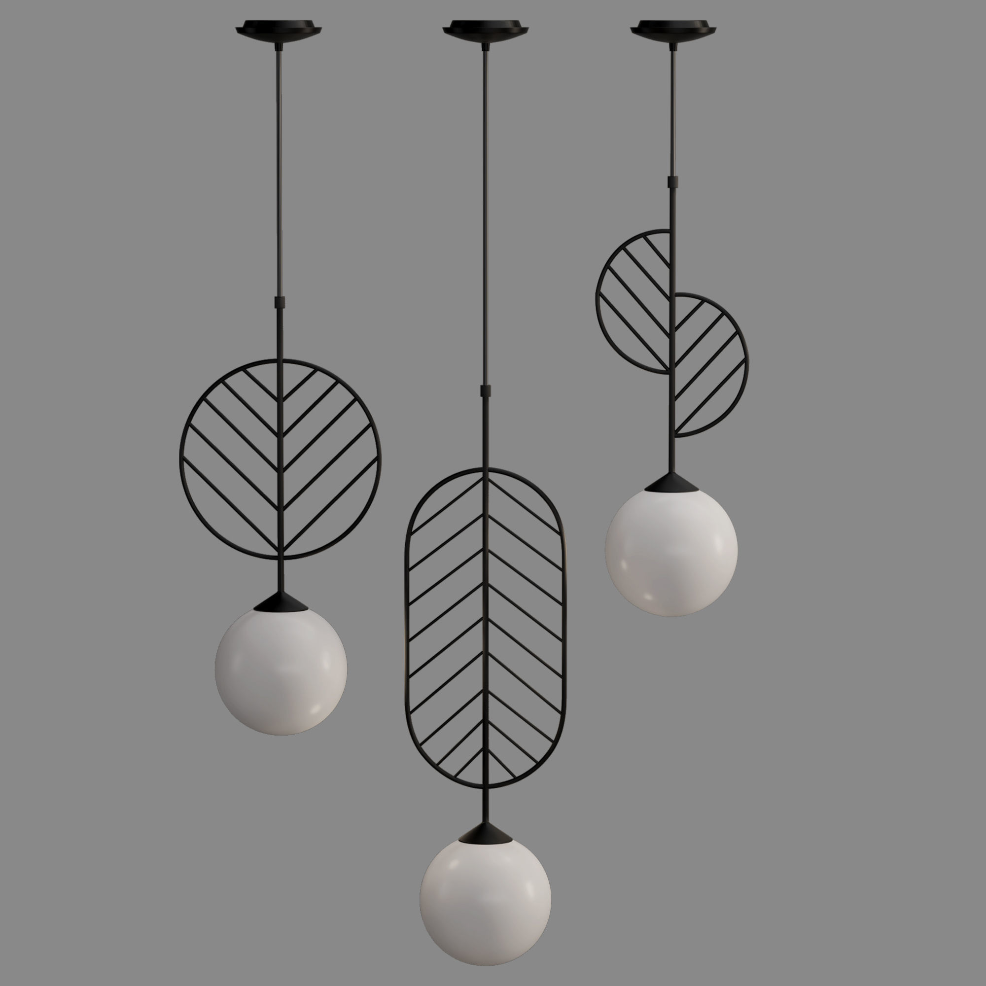 light-03 leaf pendant lamp 3D model_5