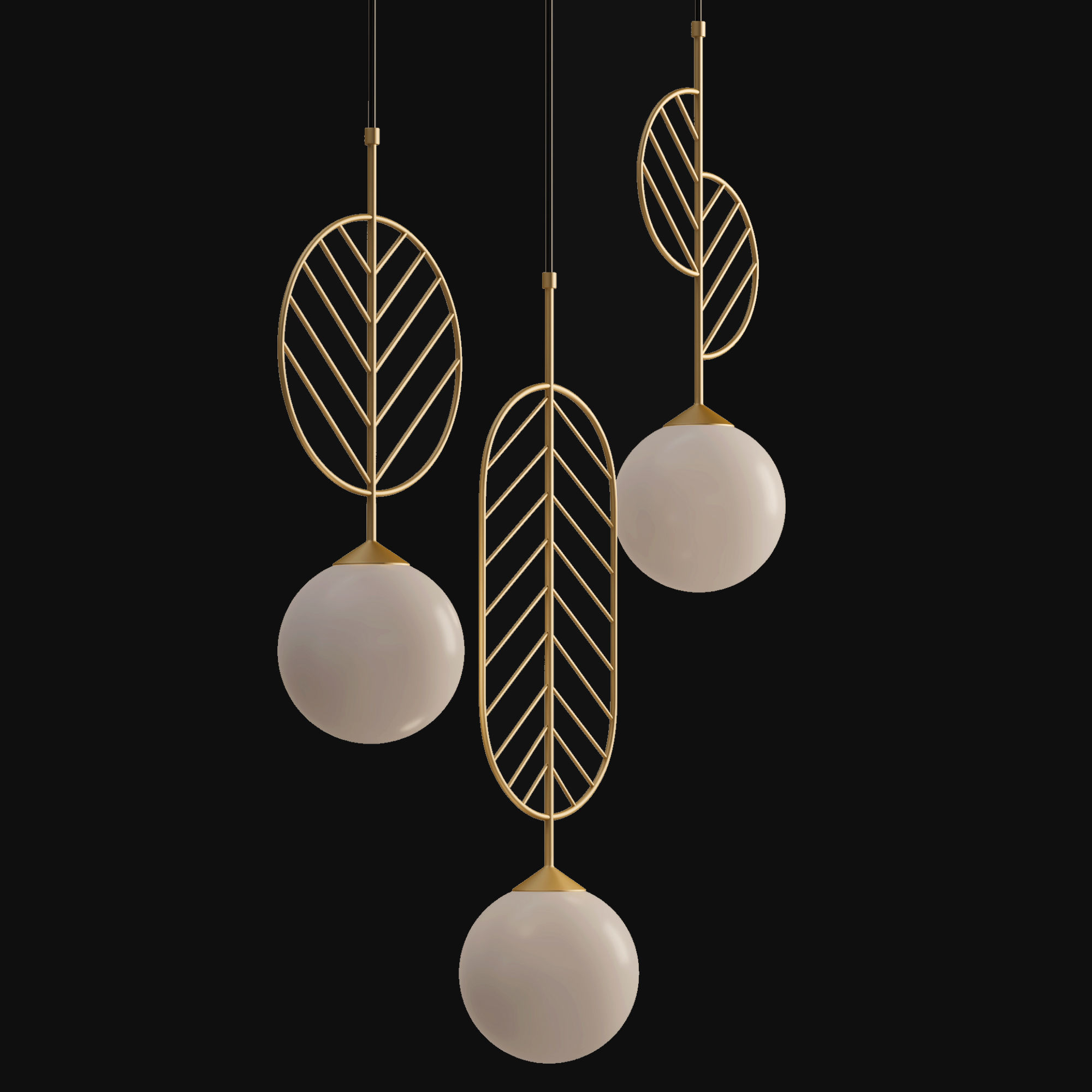 light-03 leaf pendant lamp 3D model_1