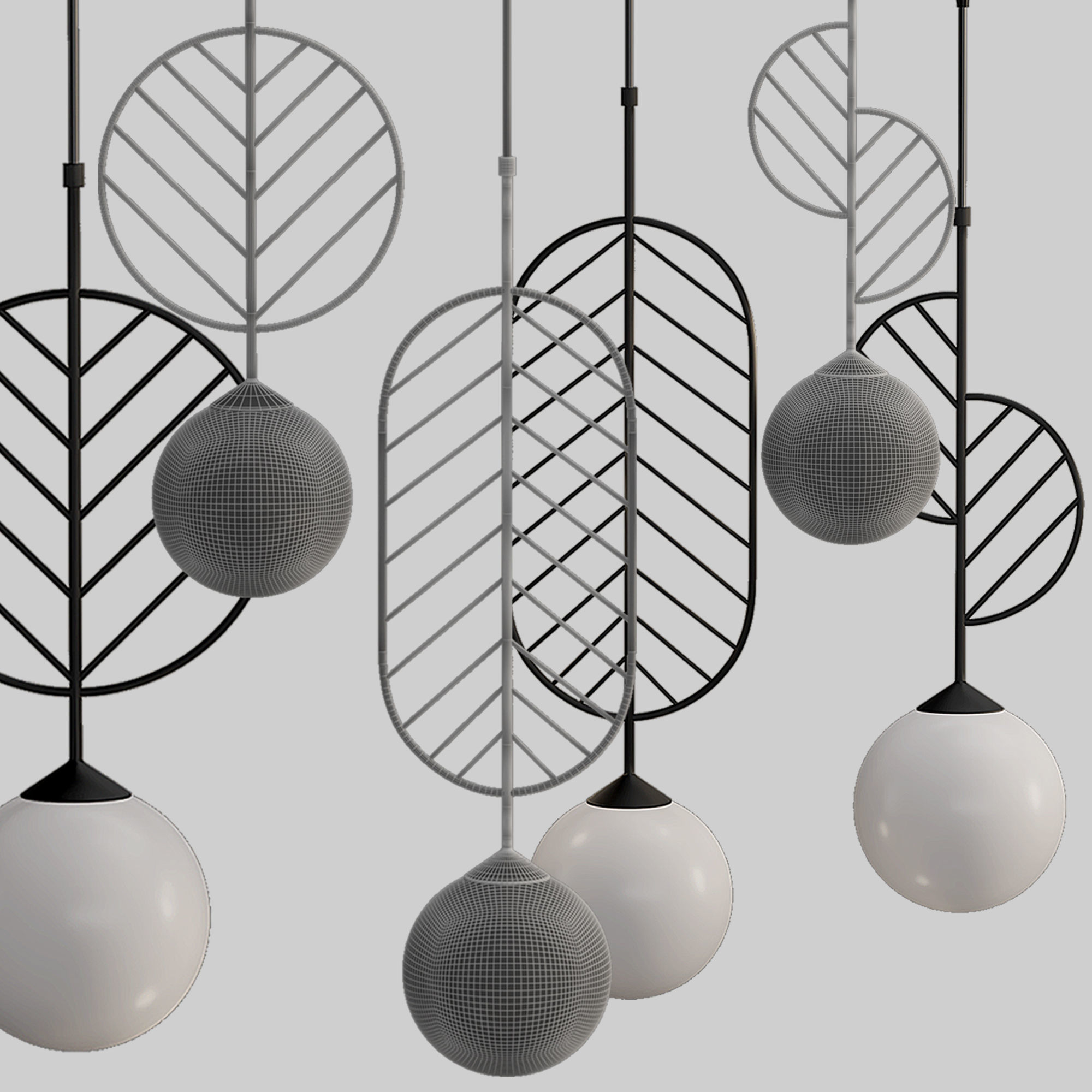 light-03 leaf pendant lamp 3D model_3
