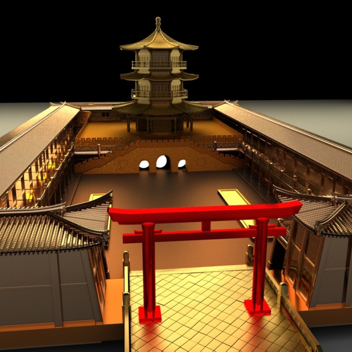 Chinese ancient house 3D model_2