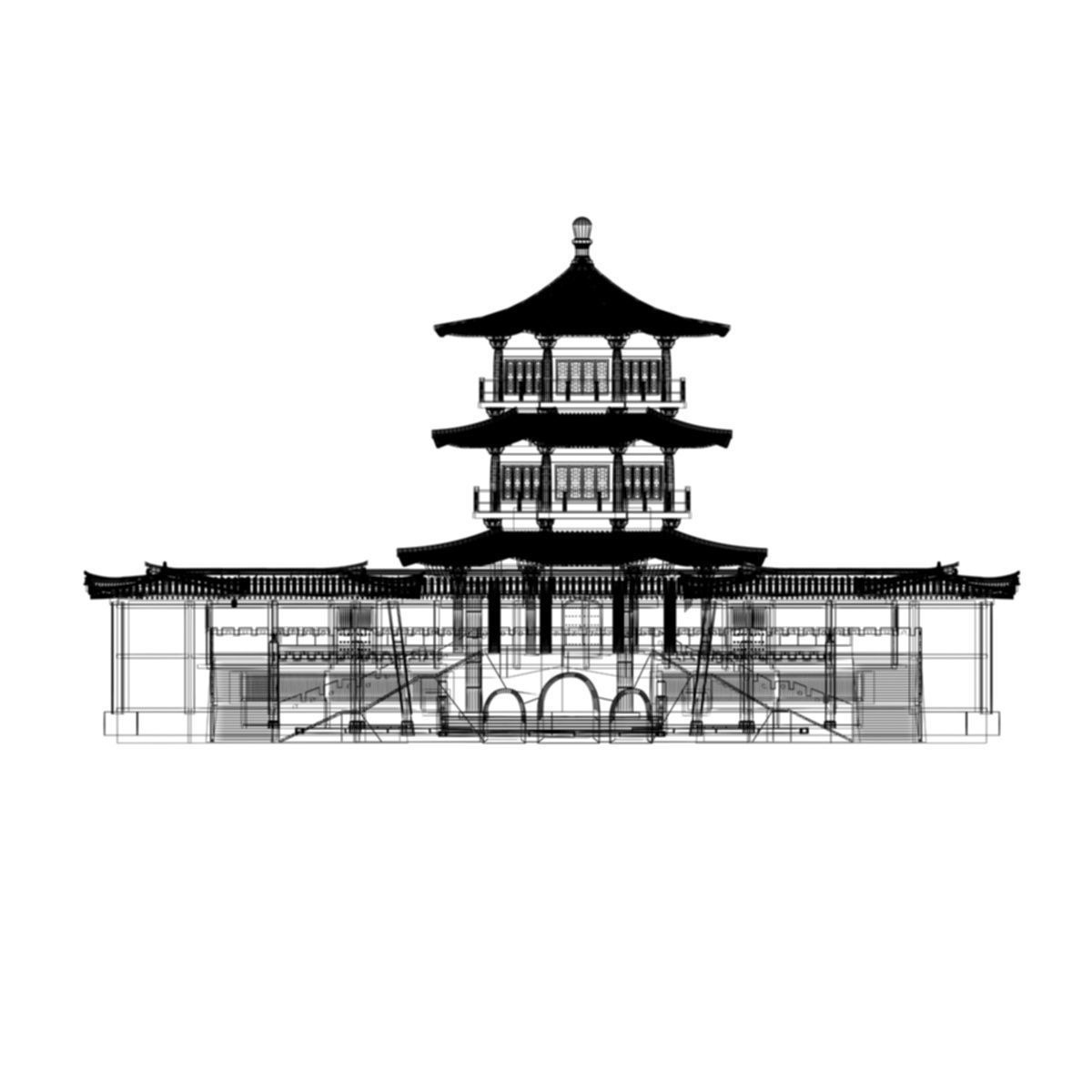Chinese ancient house 3D model_5