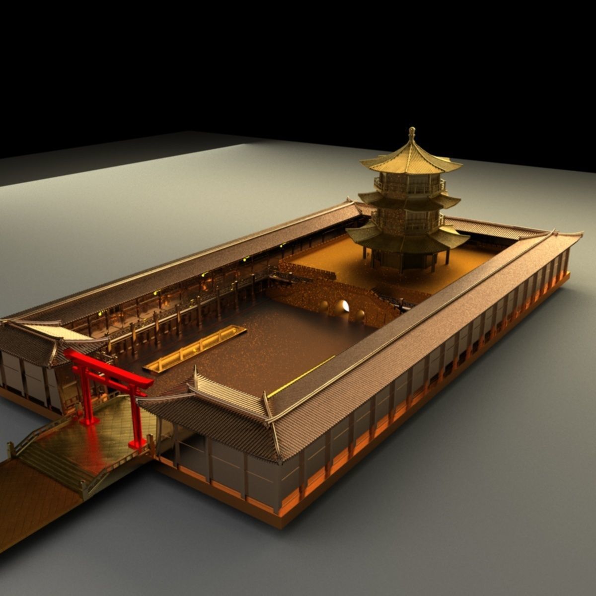 Chinese ancient house 3D model_4