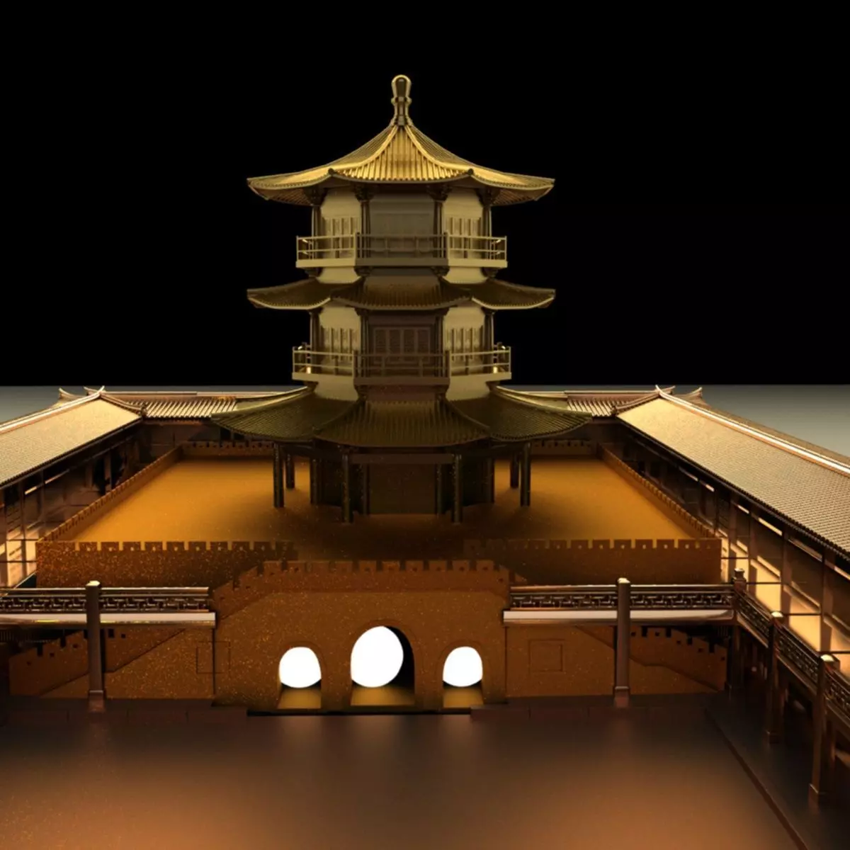 Chinese ancient house 3D model_0