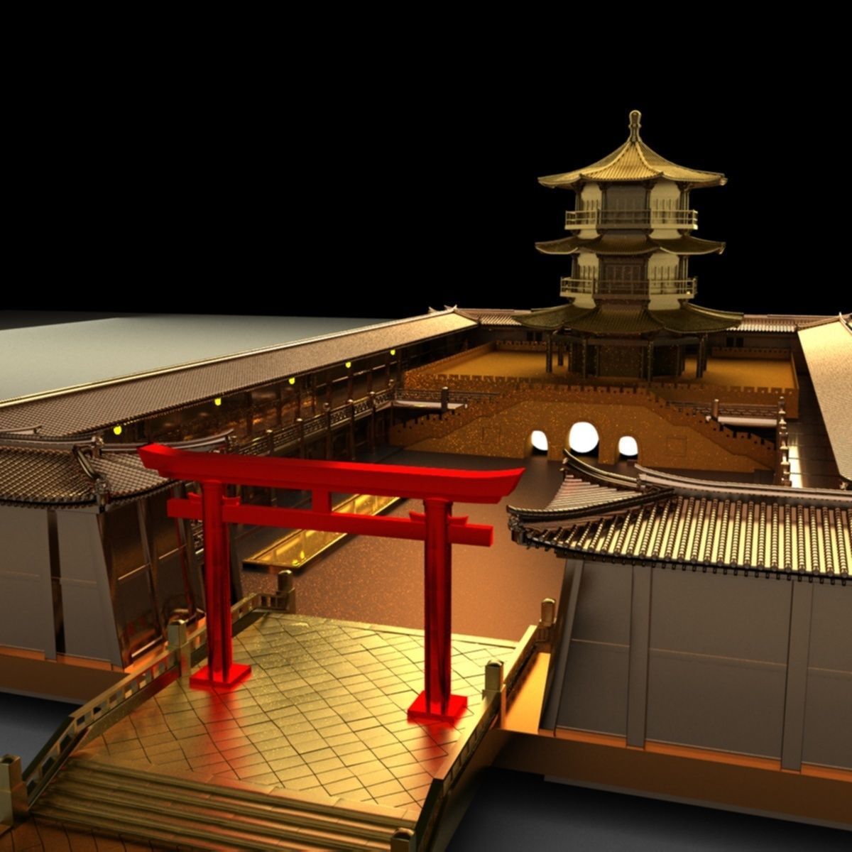 Chinese ancient house 3D model_3