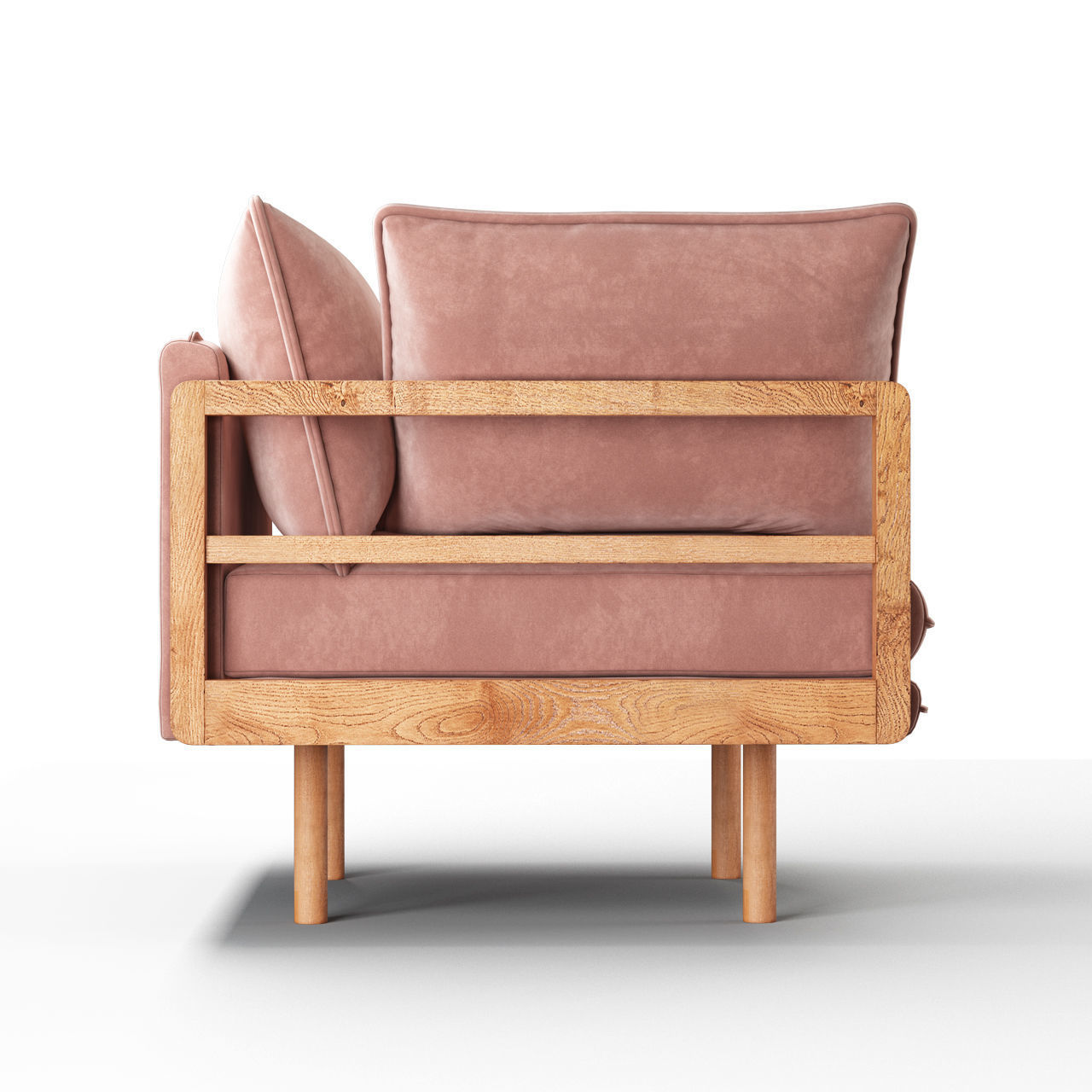 Purple Armchair 3D model_3