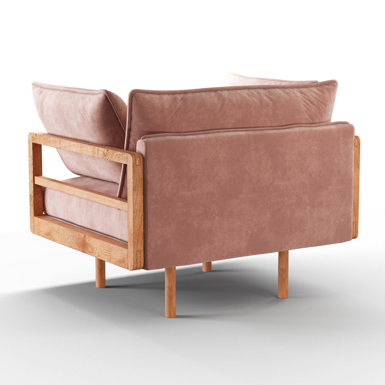 Purple Armchair 3D model_2