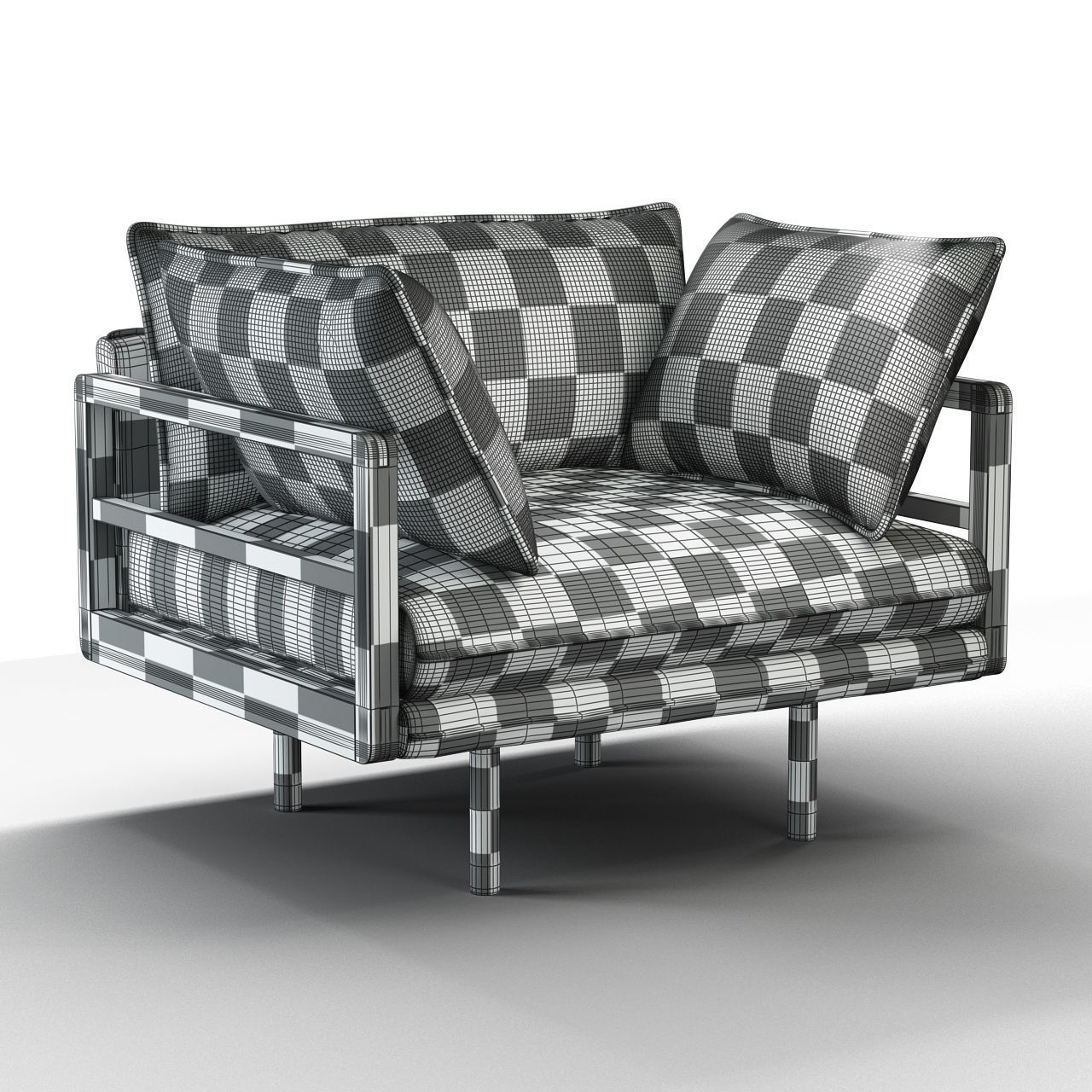 Purple Armchair 3D model_5