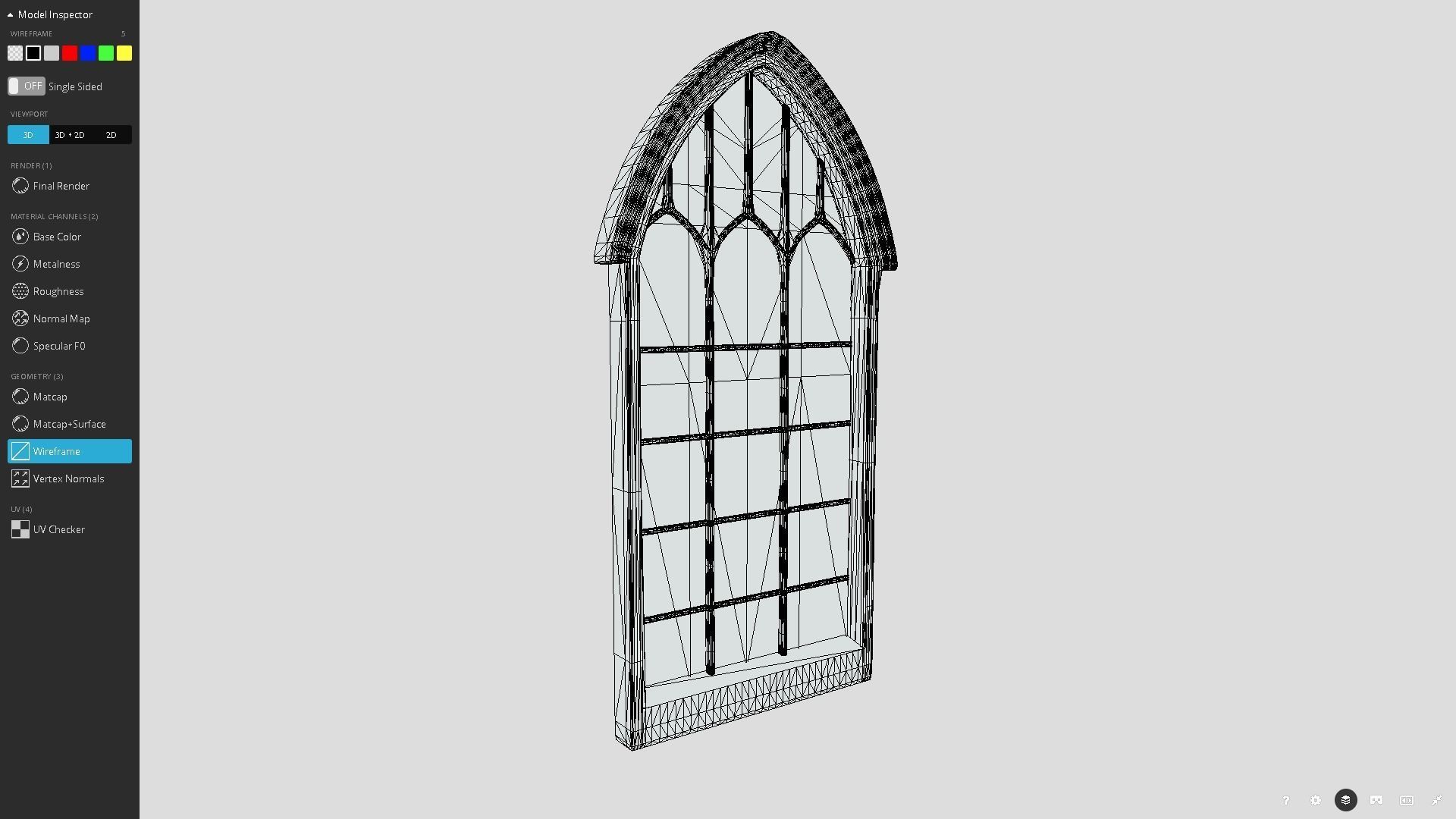 Generic Church Window Low-poly 3D model_8