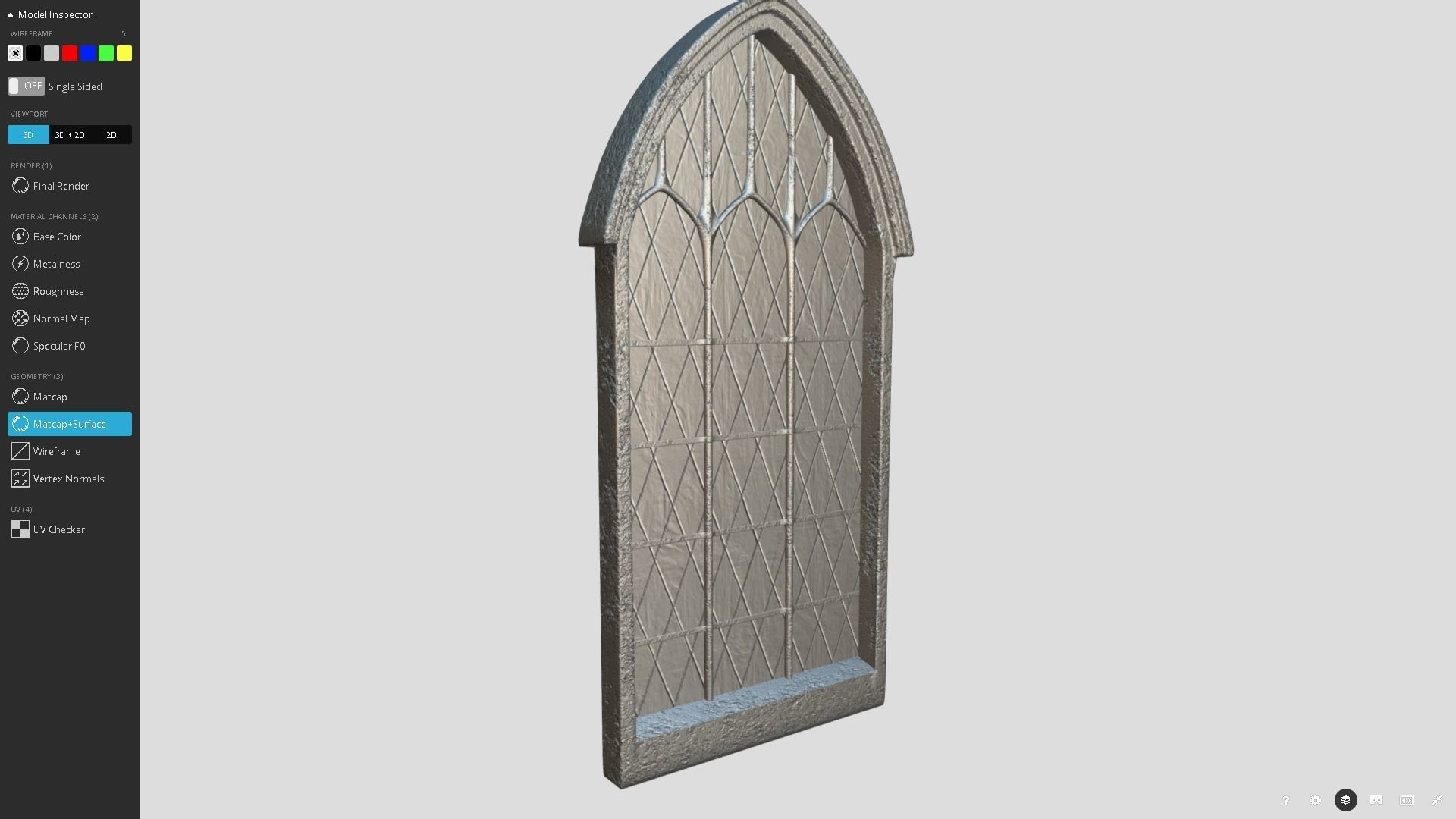 Generic Church Window Low-poly 3D model_9