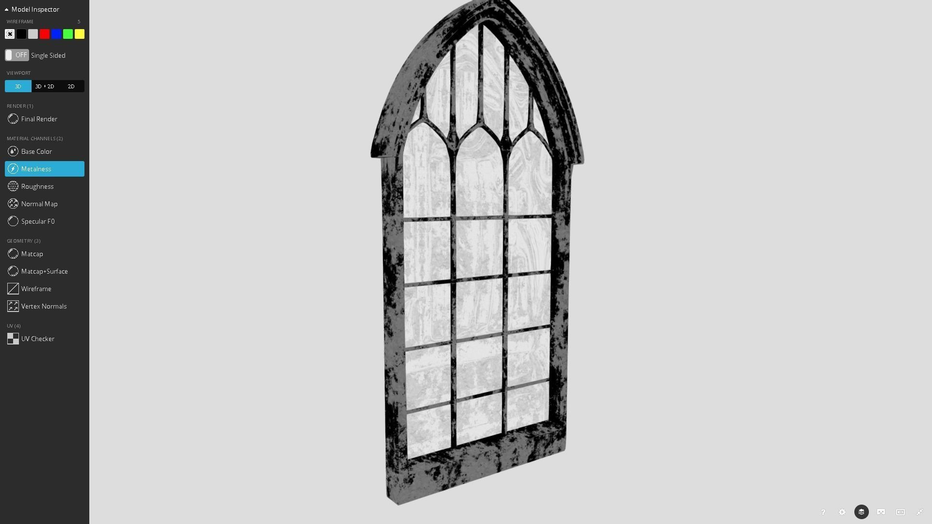 Generic Church Window Low-poly 3D model_13