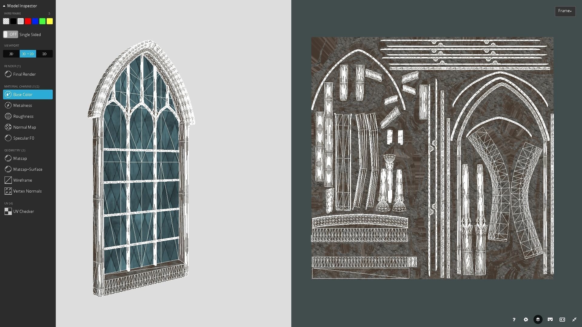 Generic Church Window Low-poly 3D model_14