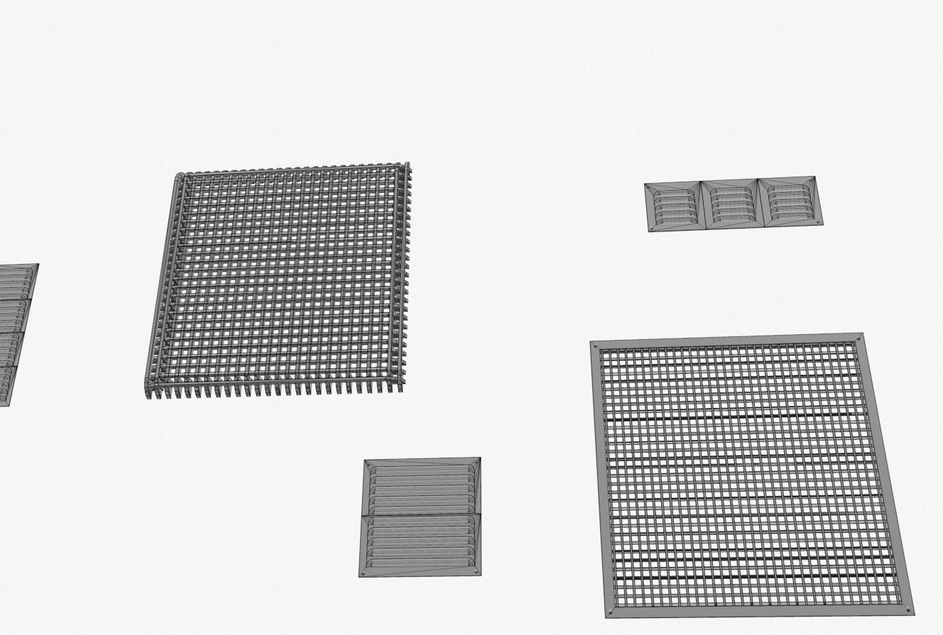 Industrial Exhaust Fans and vents pack Low-poly 3D model_18