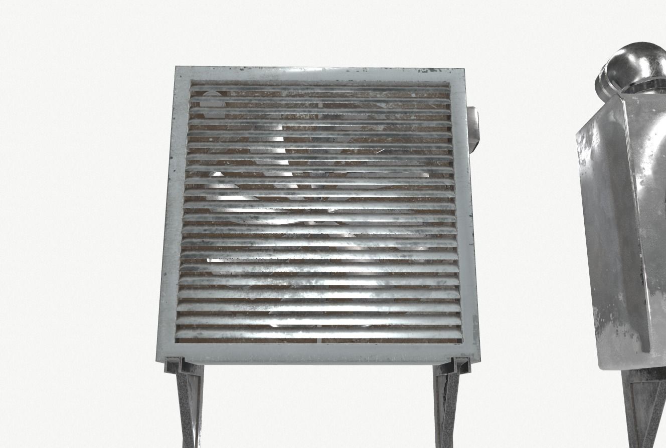 Industrial Exhaust Fans and vents pack Low-poly 3D model_4