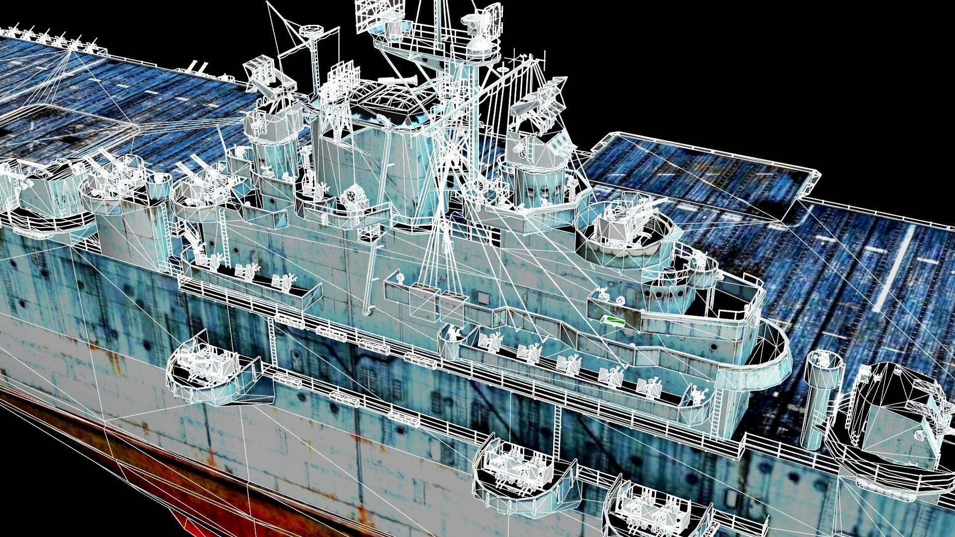 USS Essex CV-9 3D model_8