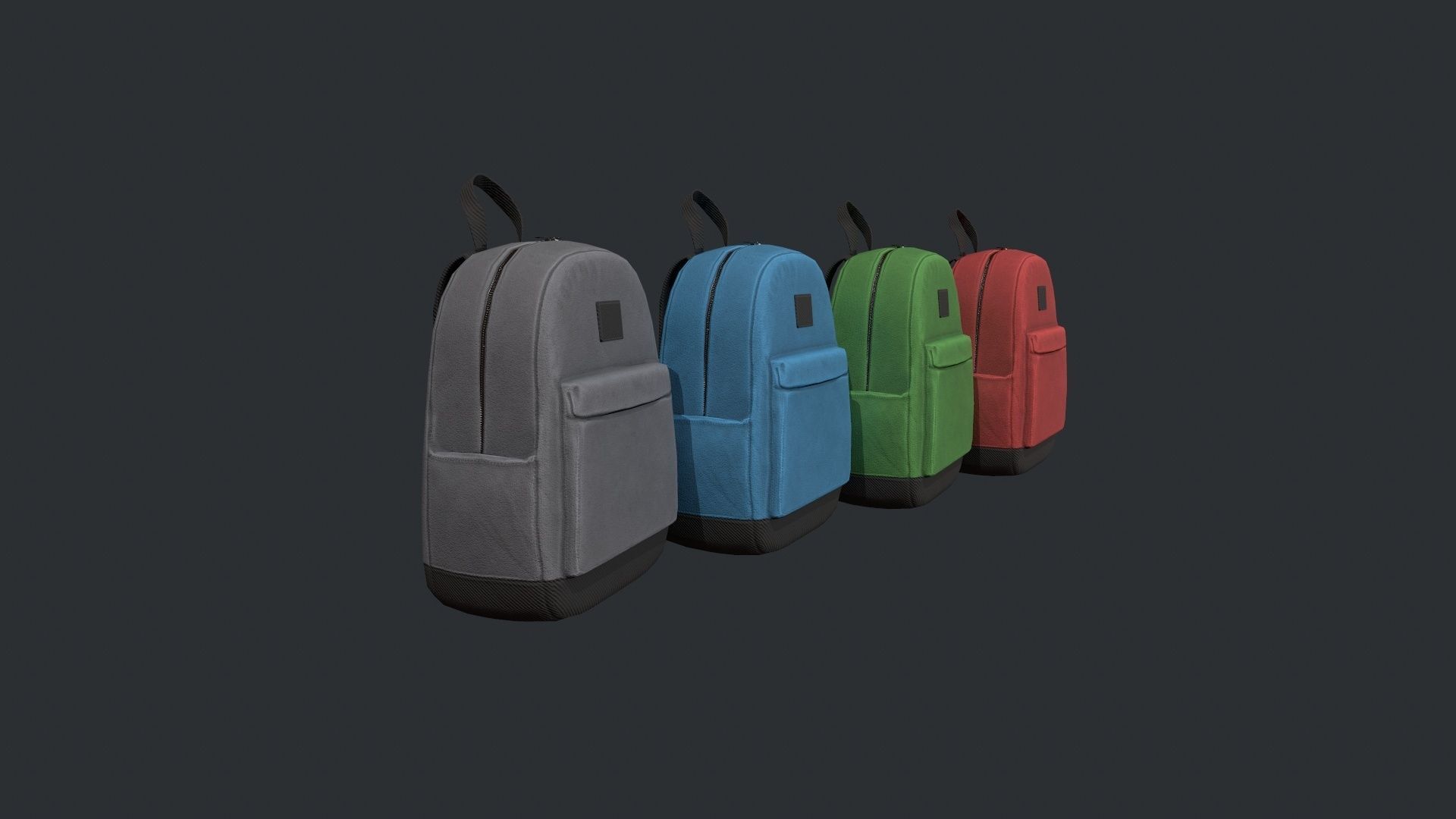 School Backpack - Color Variations  Low-poly 3D model_3