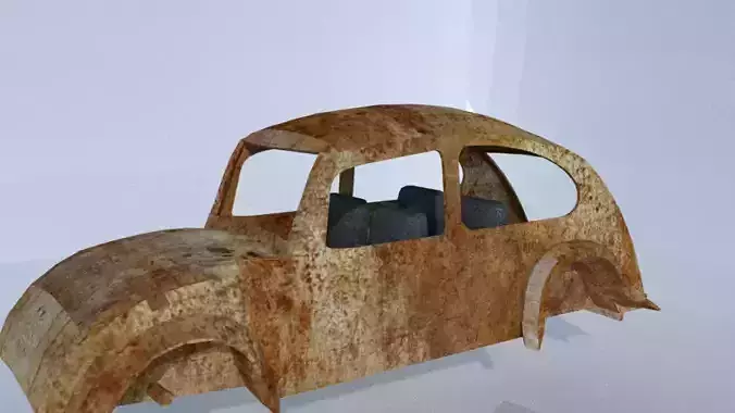 Rusted Car Low-poly 3D model