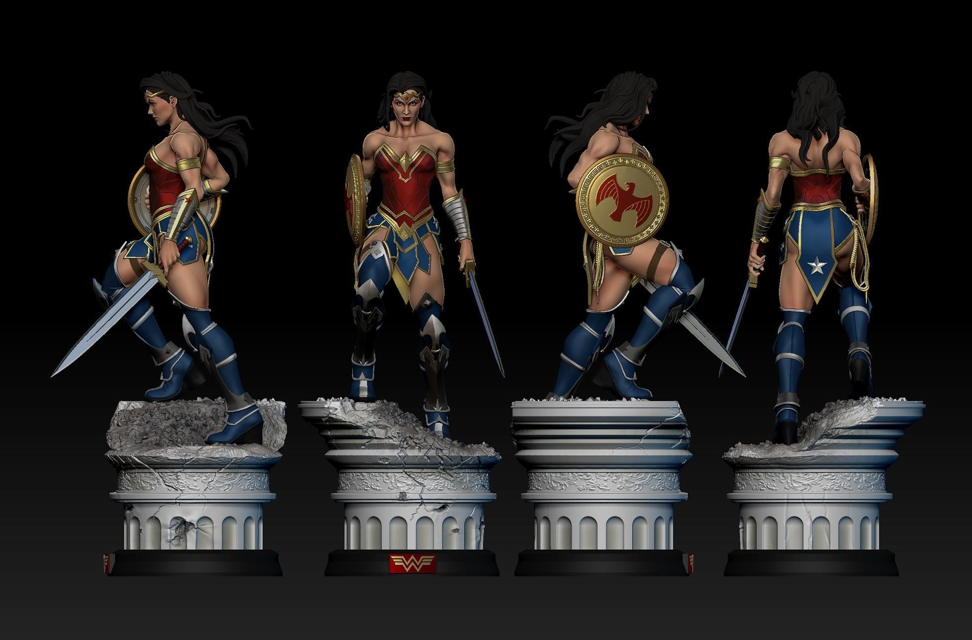 Wonder Woman Statue 3D print model_7