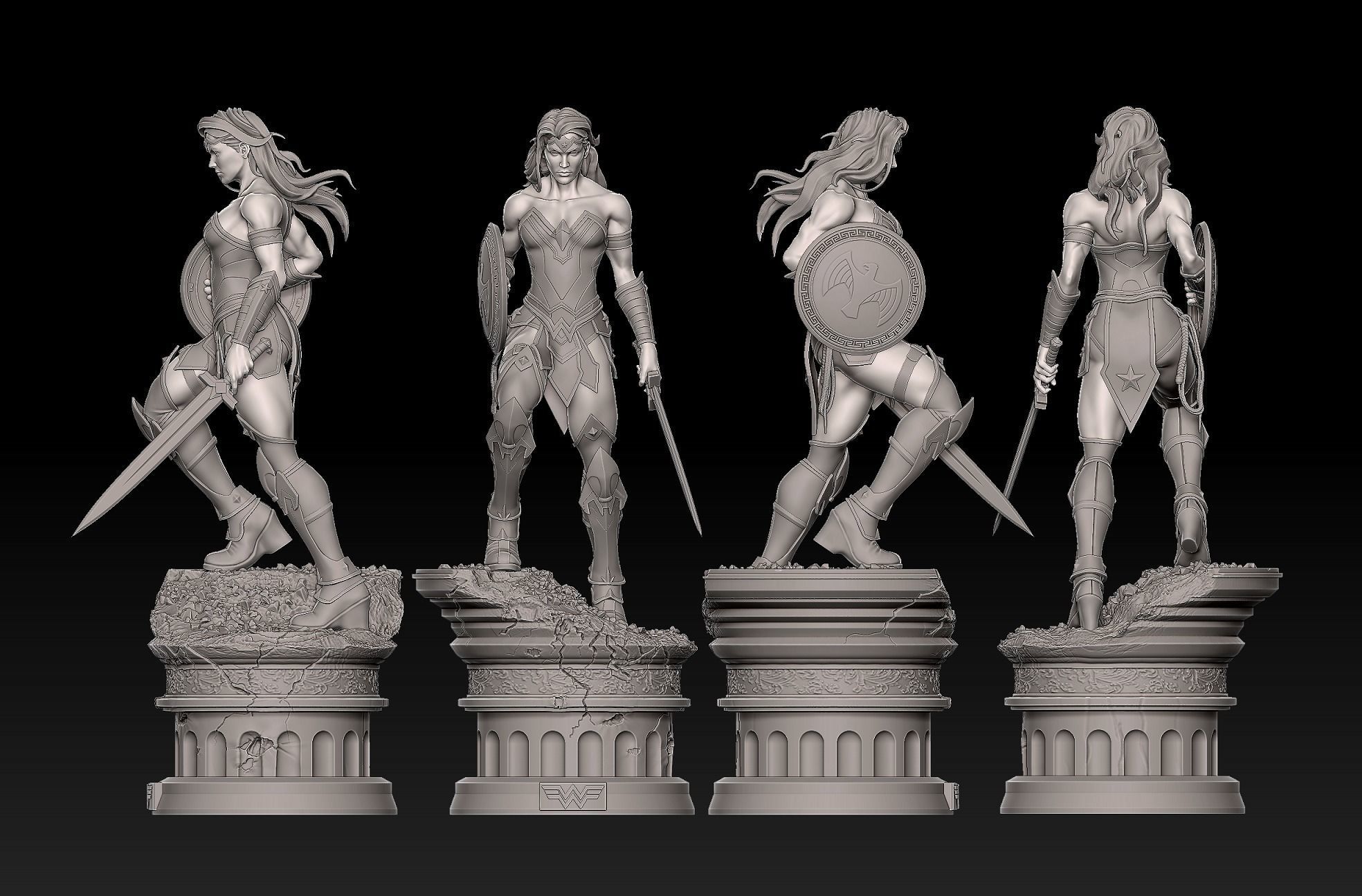 Wonder Woman Statue 3D print model_3