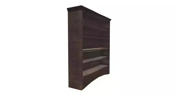 Wooden bookshelf lowpoly