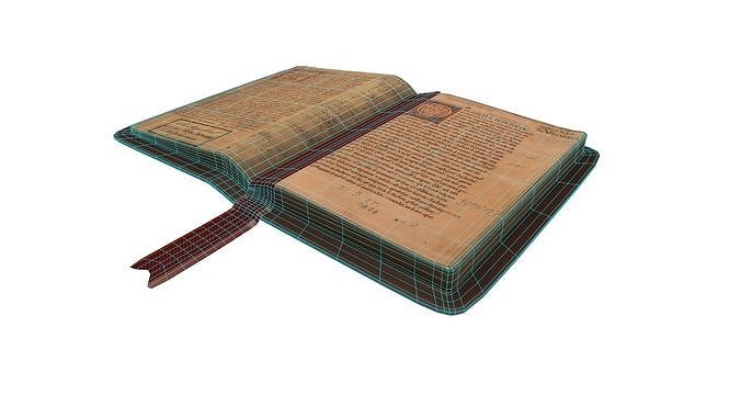 Ancient book lowpoly Low-poly 3D model