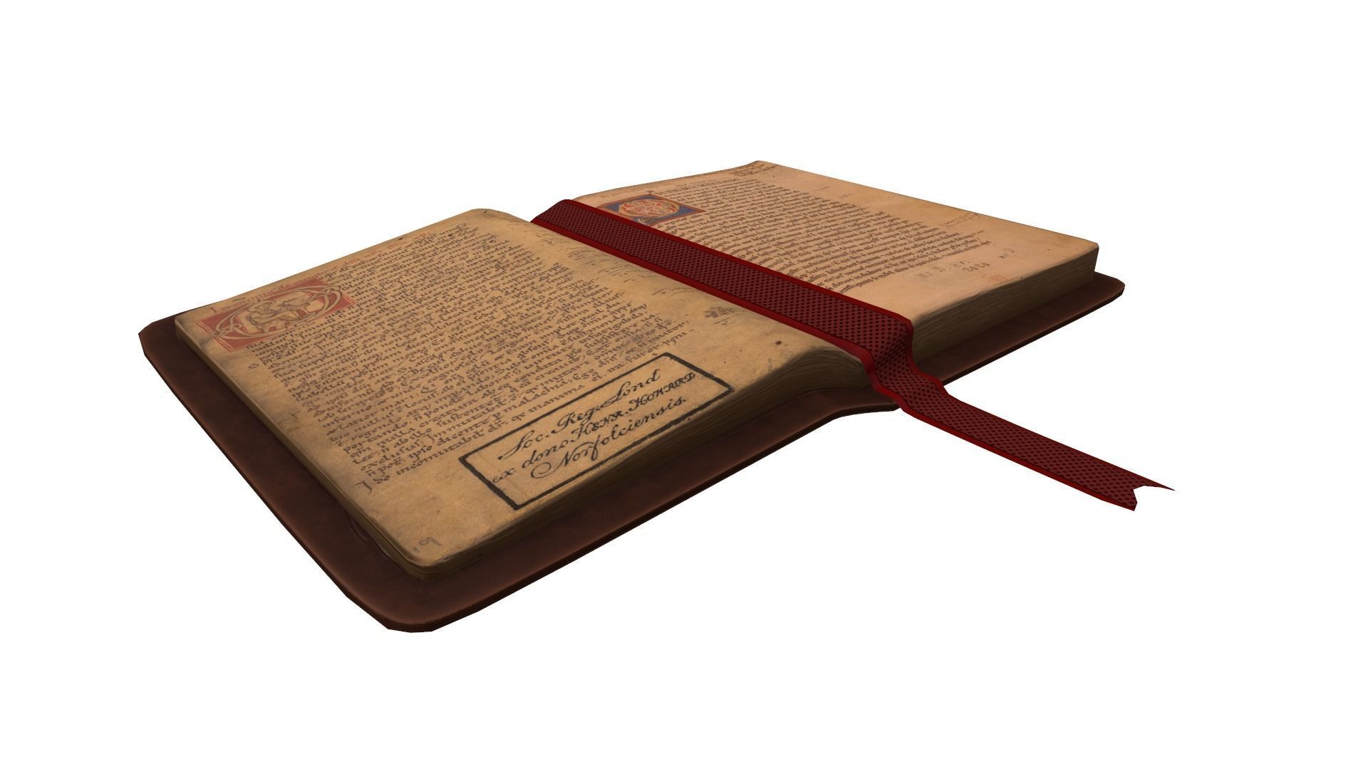 Ancient book lowpoly Low-poly 3D model_2
