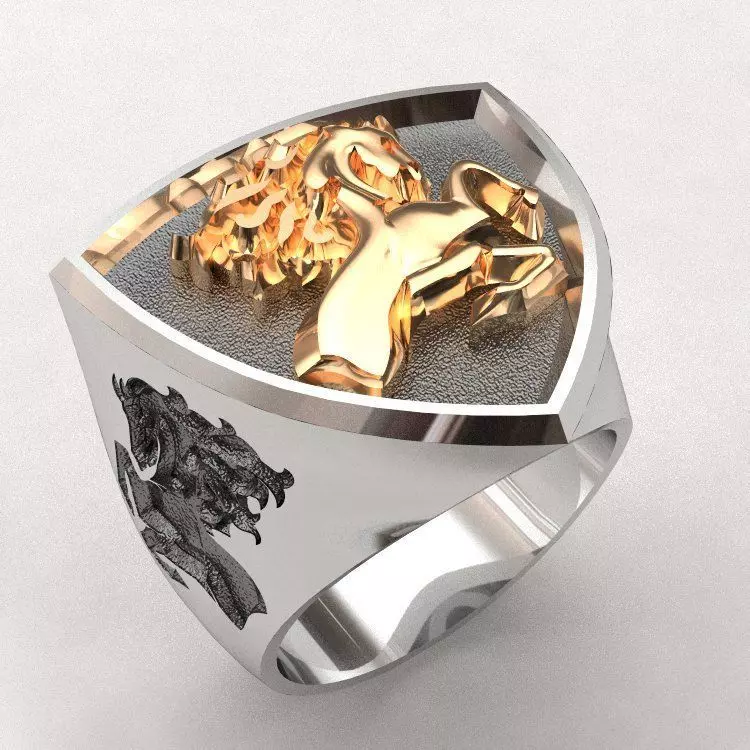 Rearing horse ring 3D print model