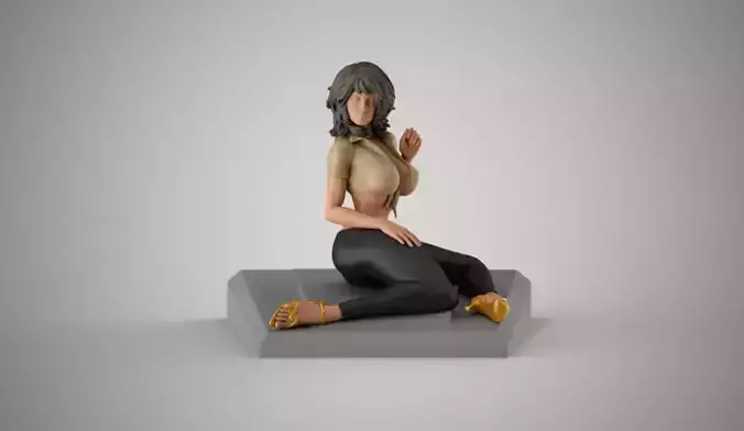 Woman Posing On Hood 3D print model