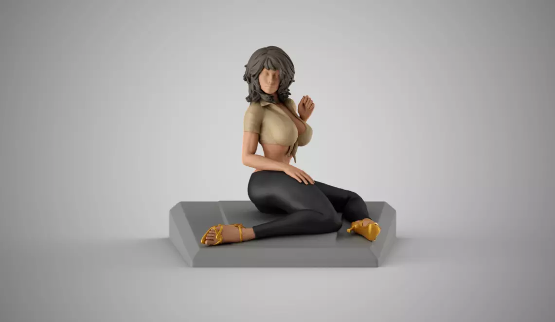 Woman Posing On Hood 3D print model_0