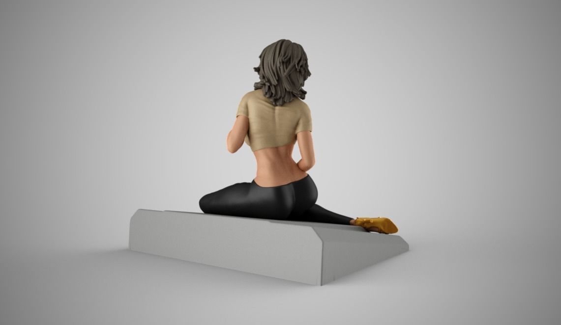 Woman Posing On Hood 3D print model_8