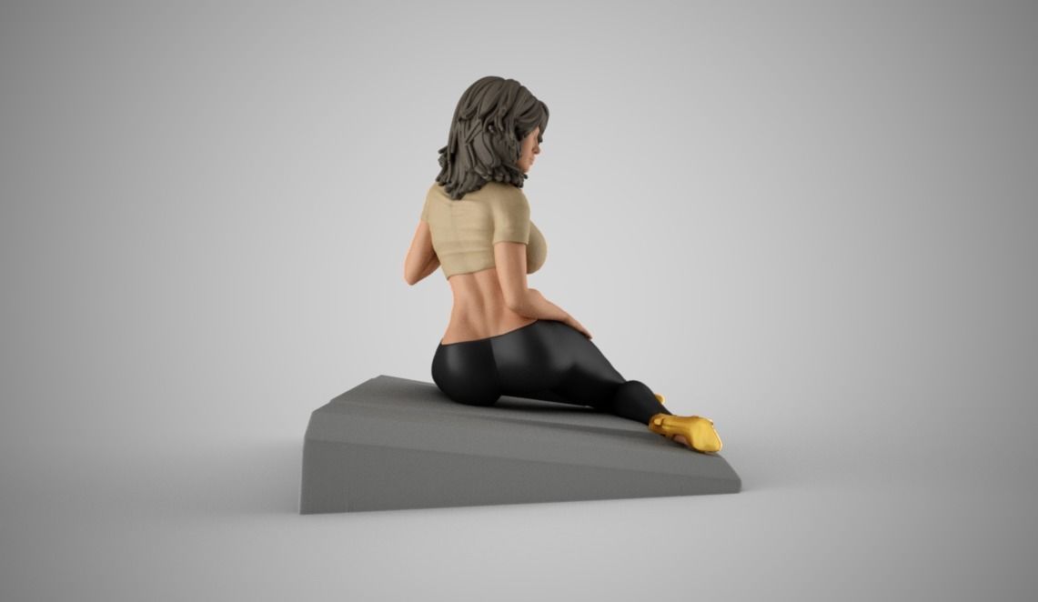 Woman Posing On Hood 3D print model_9
